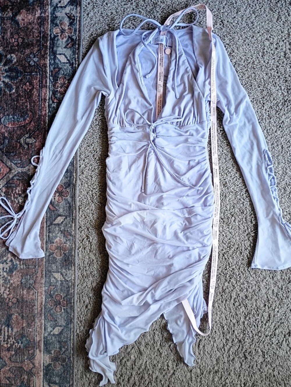 *NWT* Oh Polly Eladari Long Sleeve Ruched Mini-Dress